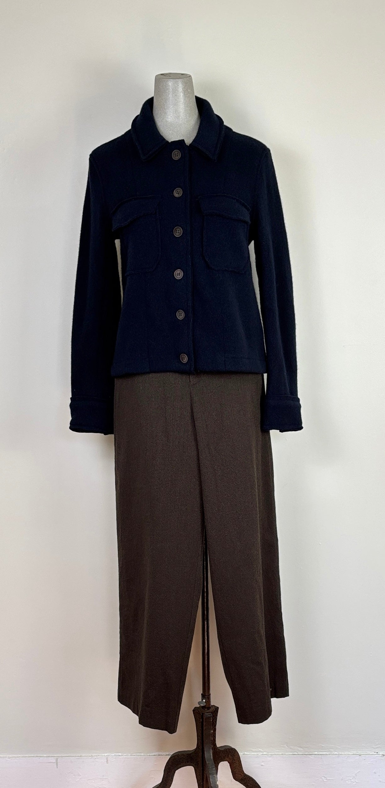 Pas de Calais  ~  Mulesing-Free Wool/Cotton Wide Pants - Khaki