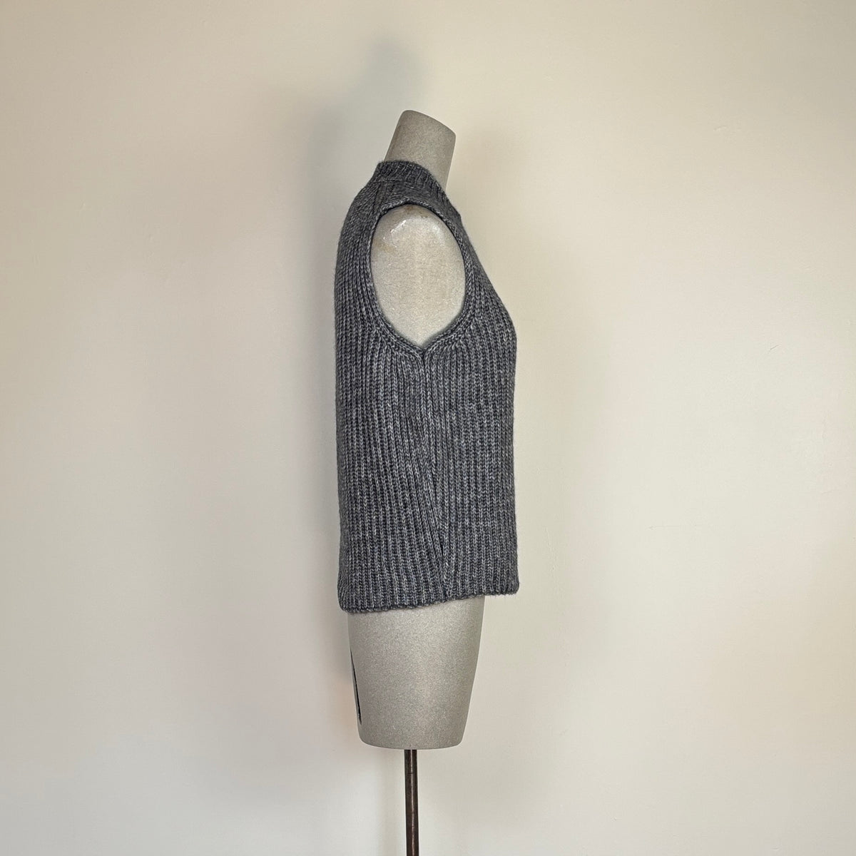 MJW  ~  Ribbed Vest - Charcoal