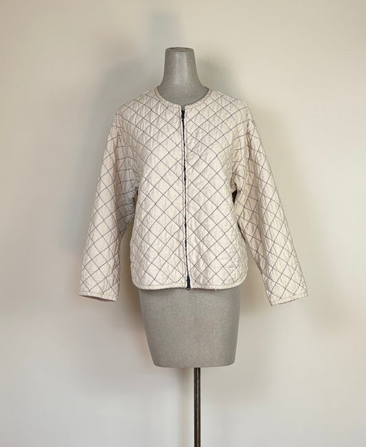 Cut Loose  ~  Quilted Parachute Bomber Jacket - Moonbeam