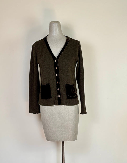 Cut Loose  ~  Crop Pocket Cardigan - Kelp