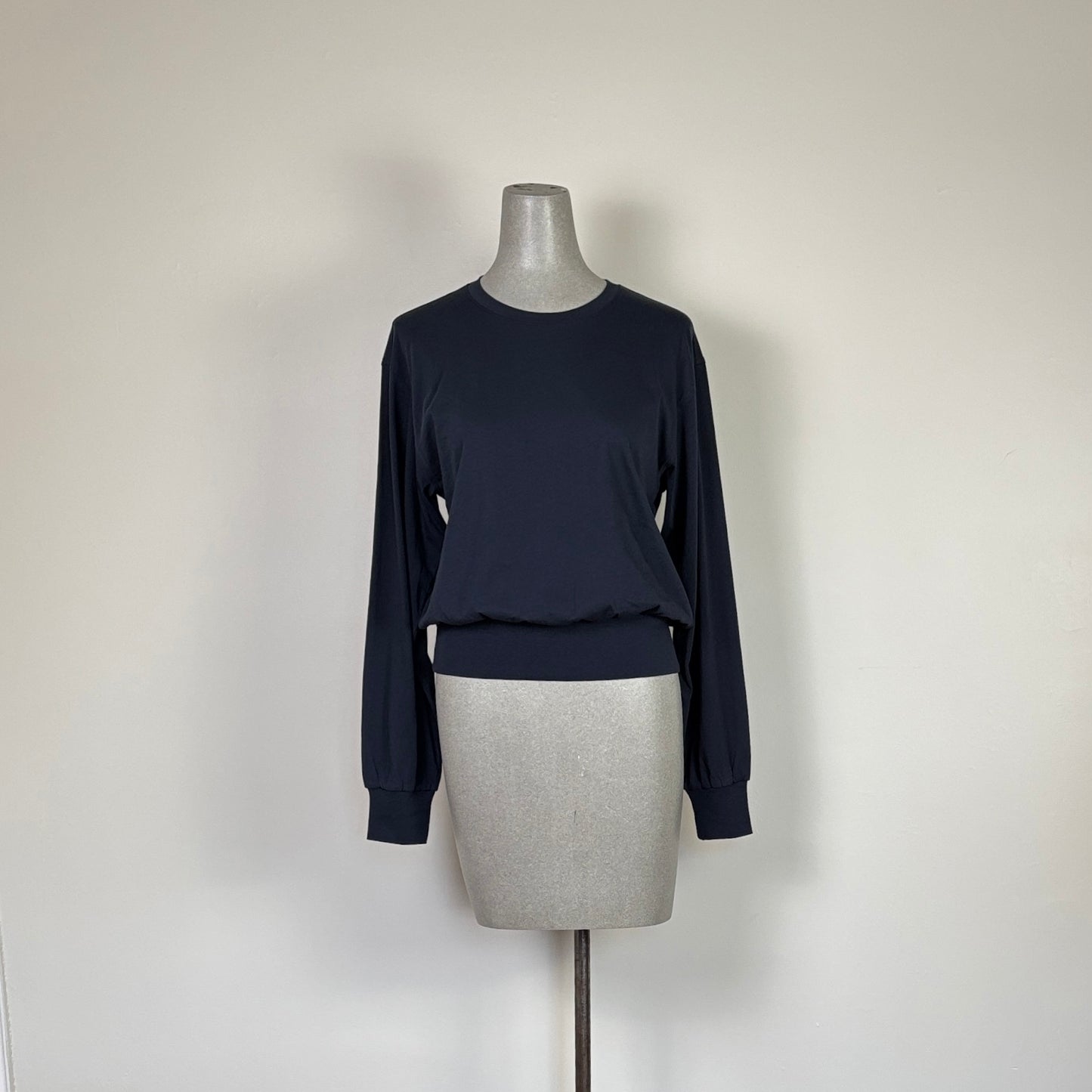 Lilla P. ~  Ribbed Trim Easy Crew - Navy