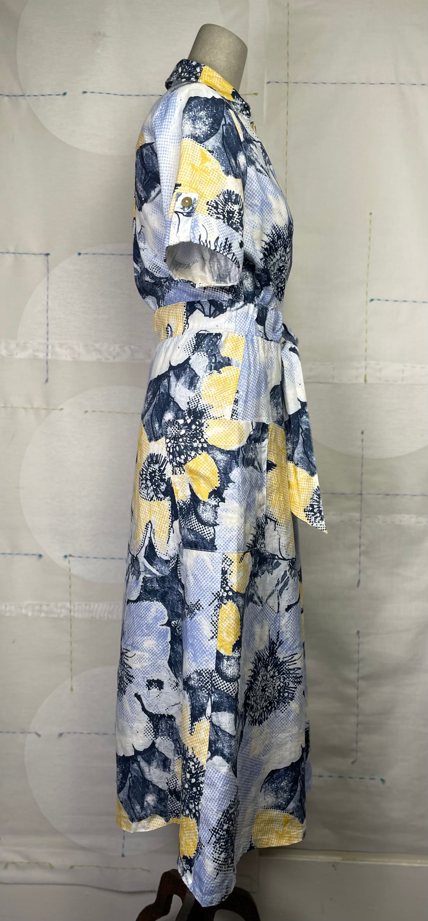 Liv by Habitat  ~ Linen Shirt Dress - Navy Floral