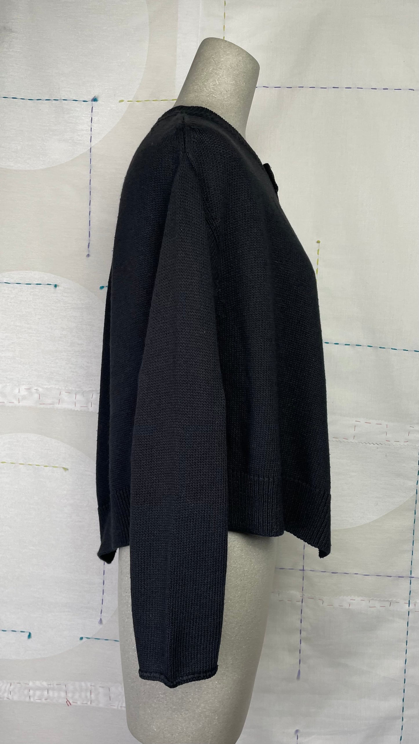KnitKnit  ~  Asymmetric Little Jacket (cardigan) - Black