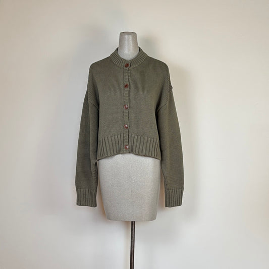 Beaumont Organic  ~  Sugi, Organic Cotton Cardigan - Soft Khaki