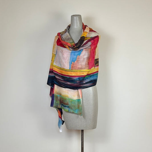 MSquare  ~  Printed Cashmere Scarf - Multi Squares