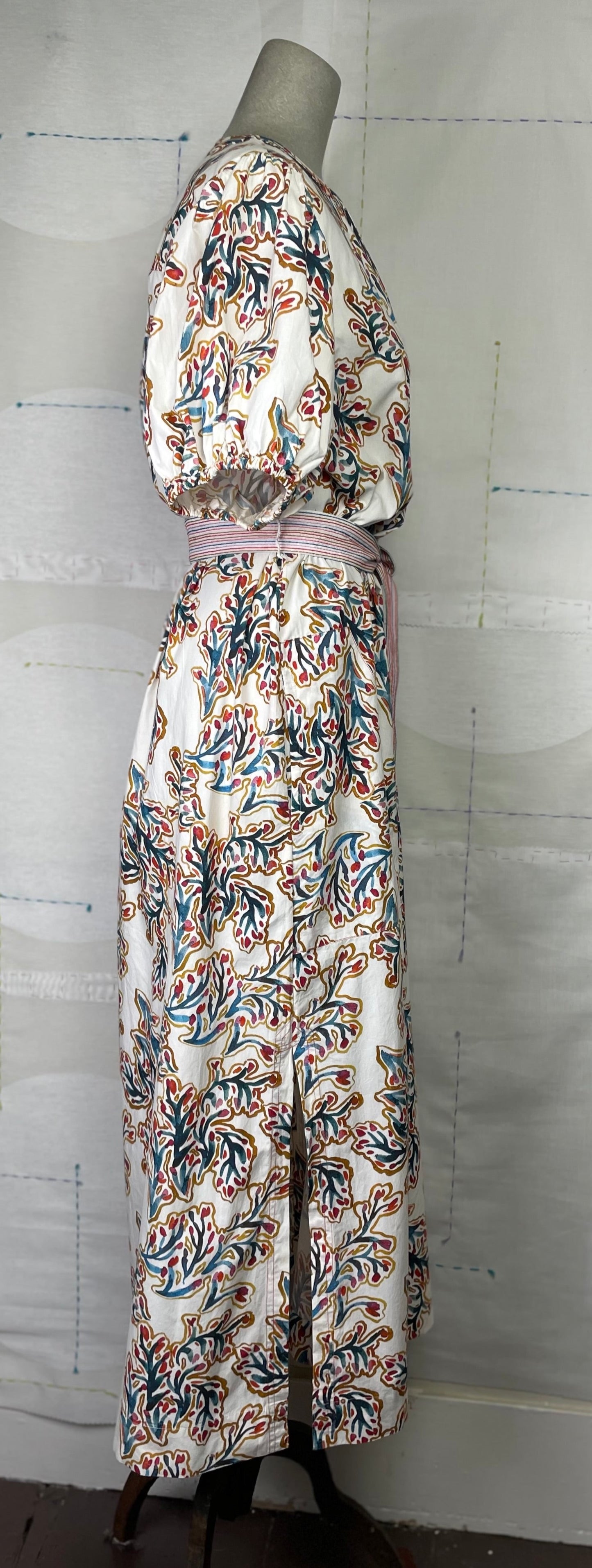 Lilla P.  ~  Split Neck Maxi Dress - Spring Watercolor