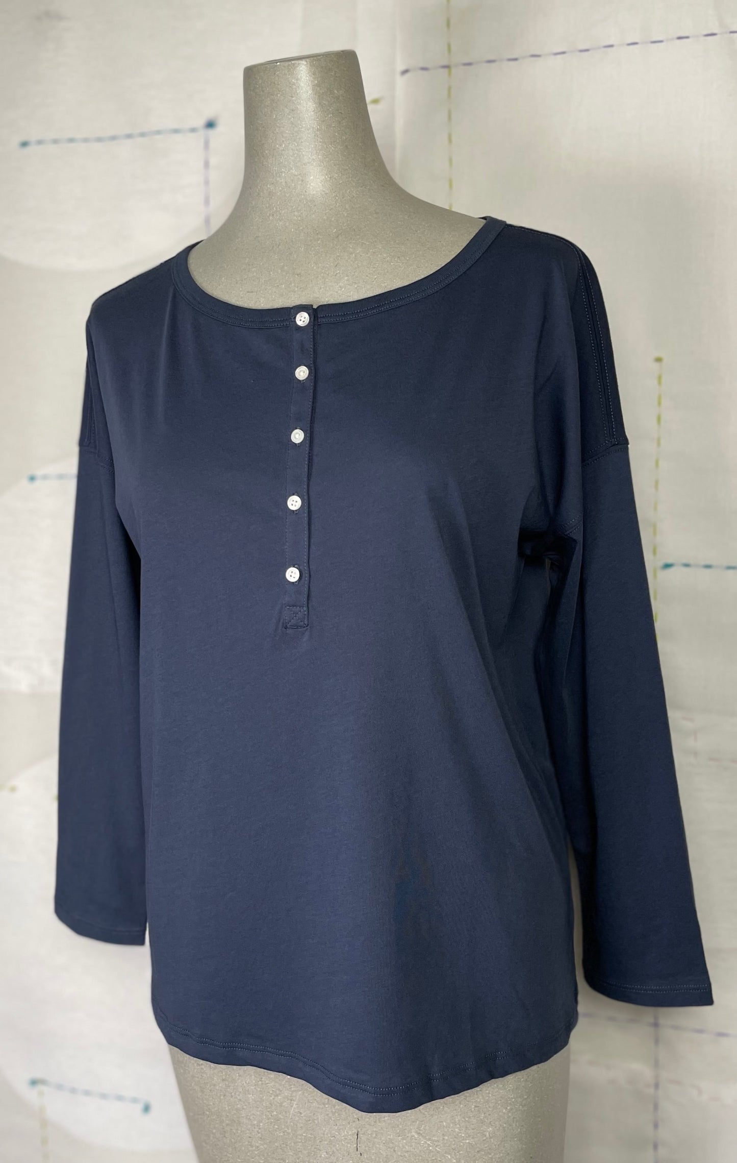 Lilla P.  ~  Relaxed Henley - Navy