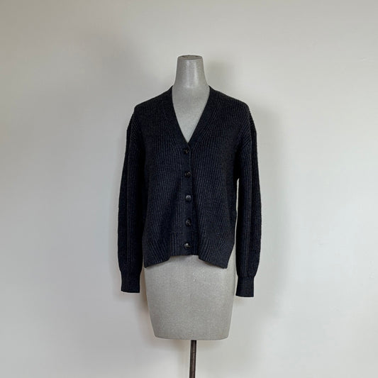 Lilla P. ~  Relaxed Side Vent Cardigan - Caviar