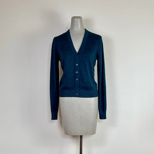 Lilla P. ~  V-Neck Cardigan - Deep Sea Sparkle