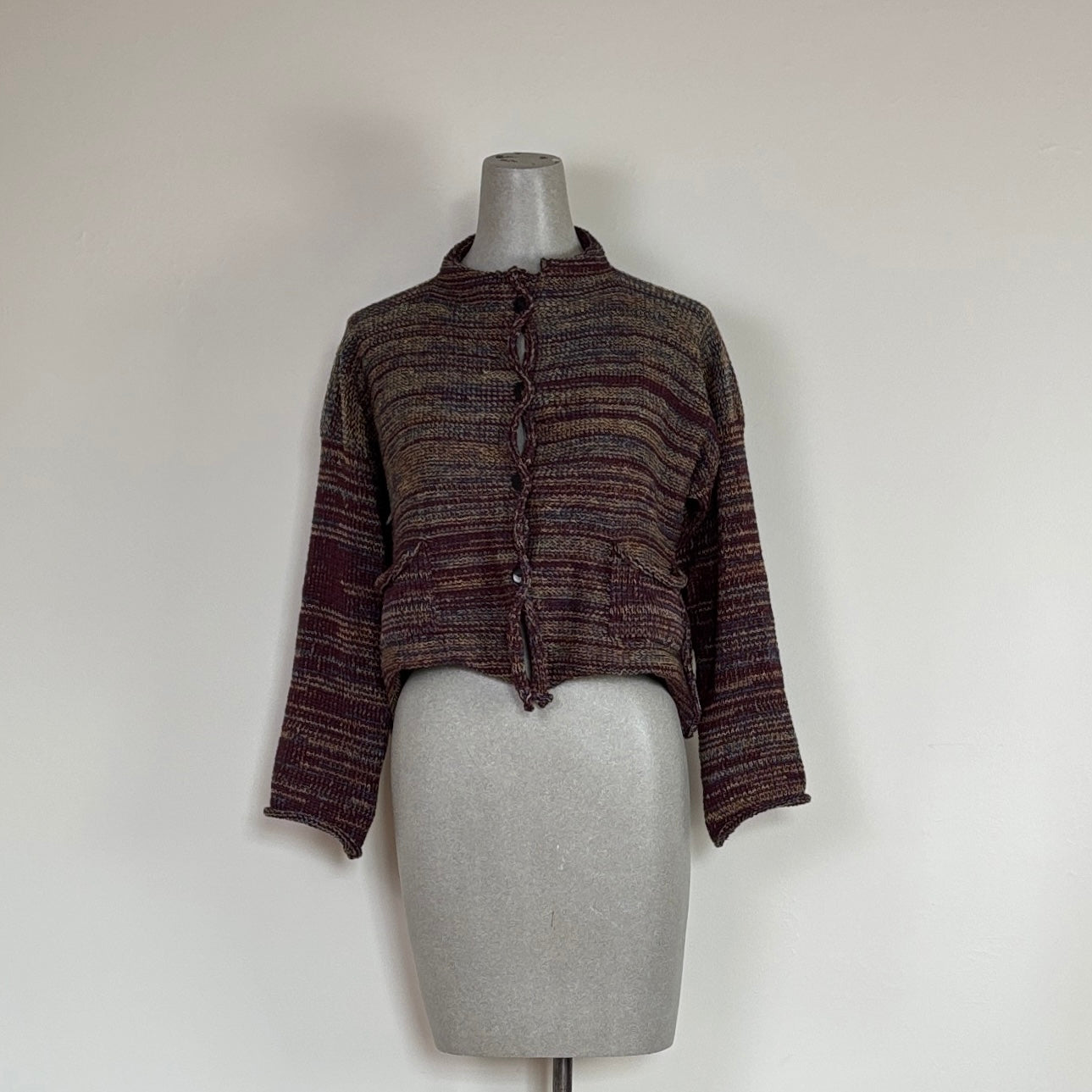Paper Temples  ~  Tiger Crop Cardigan - Merlot