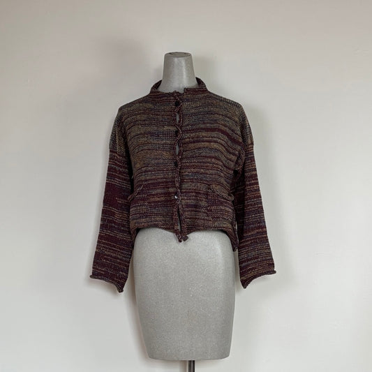 Paper Temples  ~  Tiger Crop Cardigan - Merlot