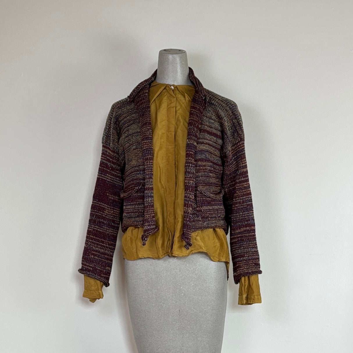 Paper Temples  ~  Tiger Crop Cardigan - Merlot