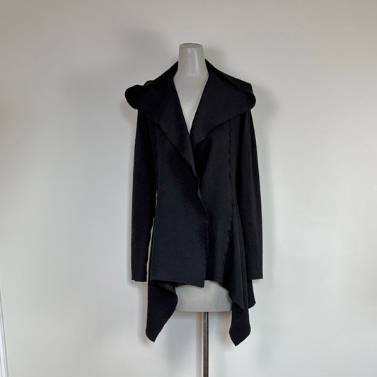 Cut Loose  ~  Pucker Doublecloth Hodded Jacket - Black