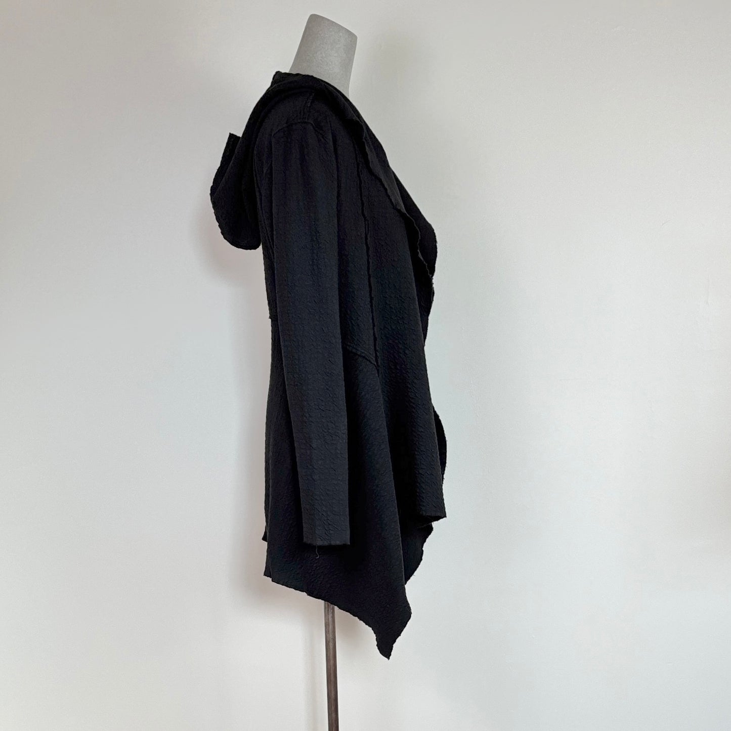 Cut Loose  ~  Pucker Doublecloth Hodded Jacket - Black