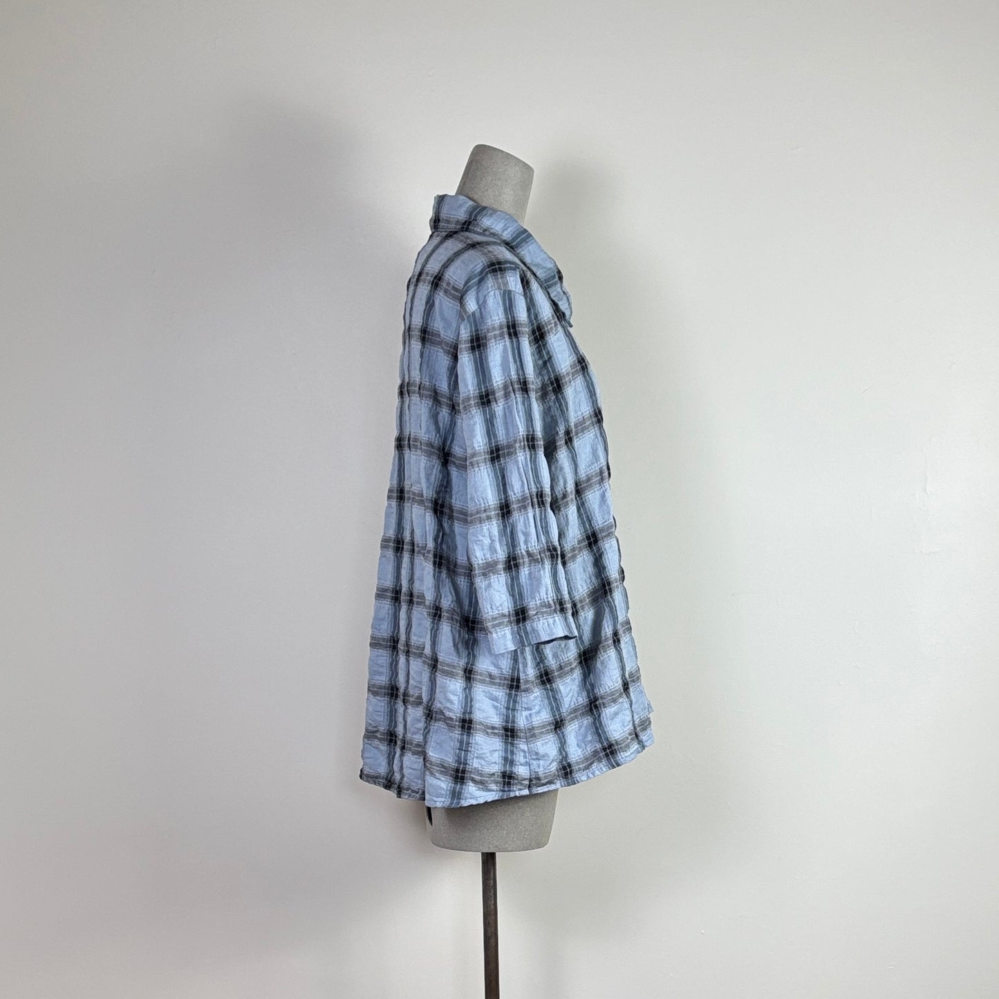 Cut Loose  ~  Crinkle Plaid Shirt - Tidal