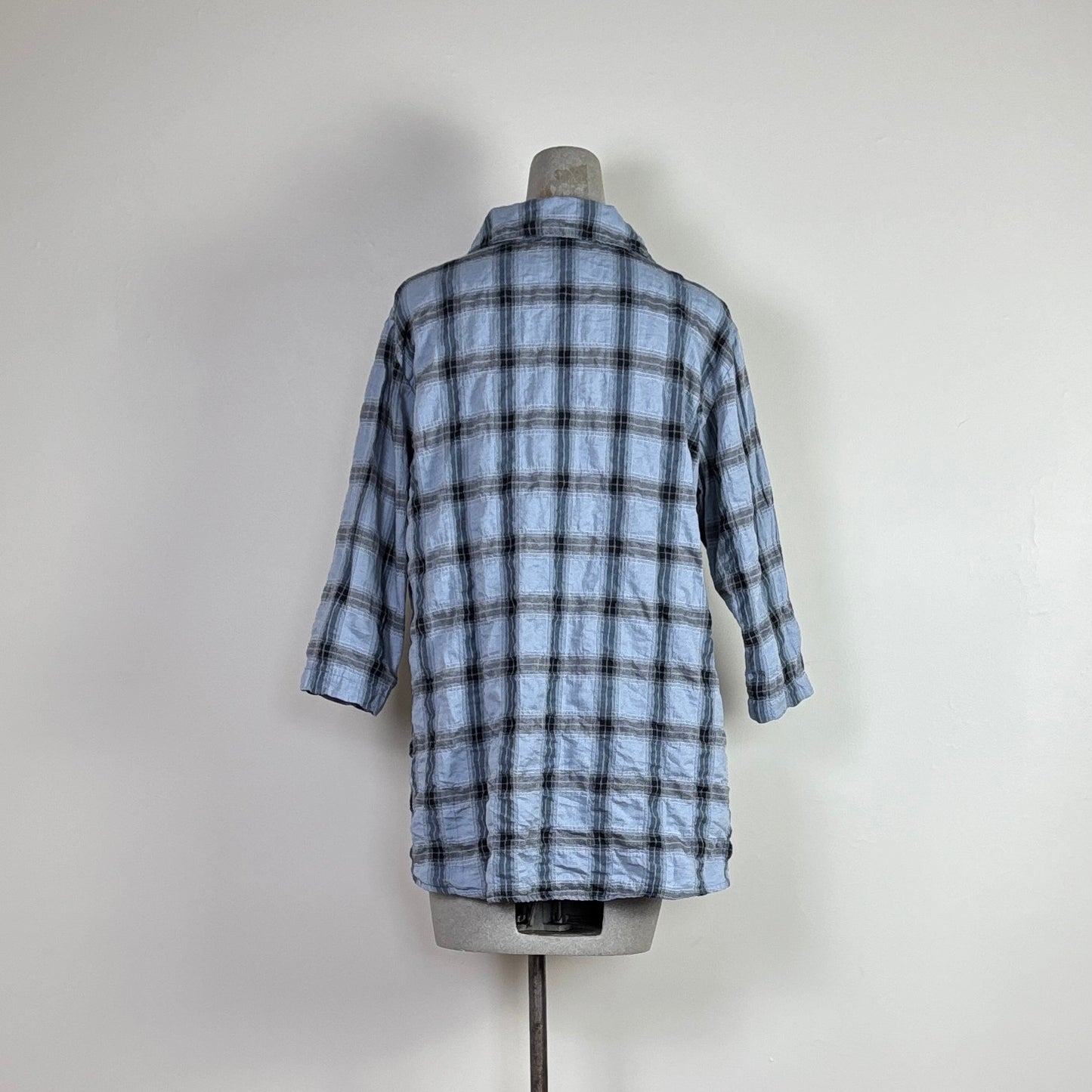 Cut Loose  ~  Crinkle Plaid Shirt - Tidal