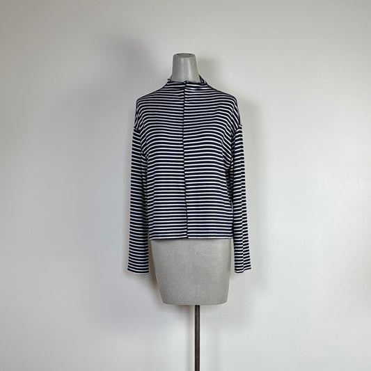 Cut Loose  ~  Funnel Neck Pullover - Navy/Laundered