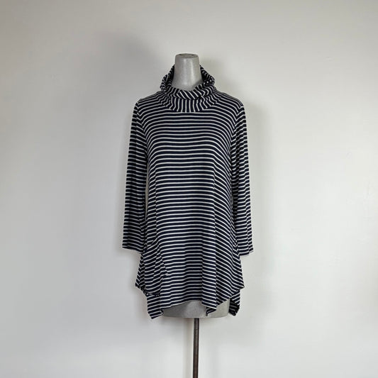 Cut Loose  ~ Cowl Swing Tunic - Navy/Lentil