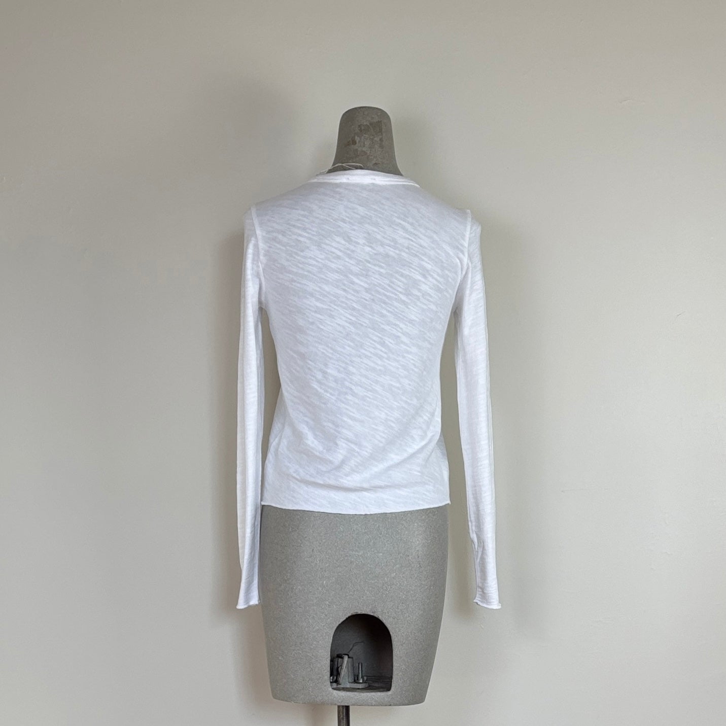 Lilla P. ~  Long Sleeve Crop Tee - White