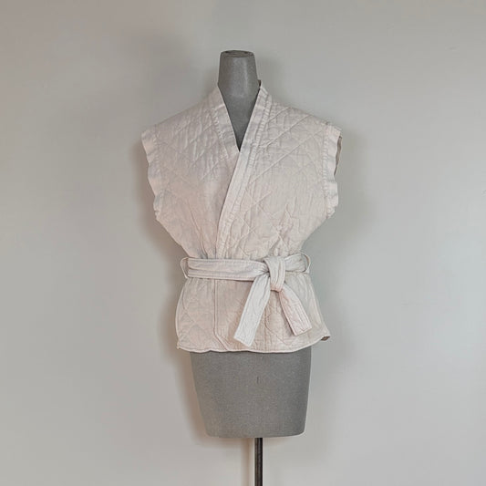Utility Canvas  ~  Quilted Wrap Vest - Natural