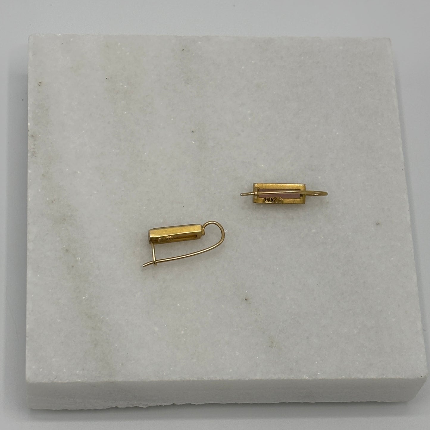 Rebecca Brenner Jewelry  ~  Pink Tourmaline Earrings in 14K Gold Bezels