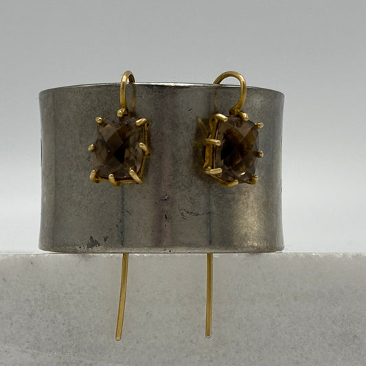 Rebecca Brenner Jewelry  ~  Faceted Smoky Topaz Earrings