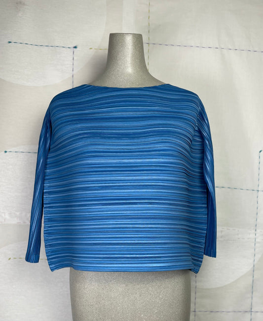 Pleats Please Issey Miyake  ~  Sheer Bounce Top - Blue Salt