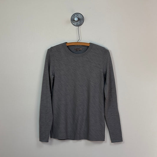 Lilla P. ~  Long Sleeve Bias Cut Crewneck - Gravel