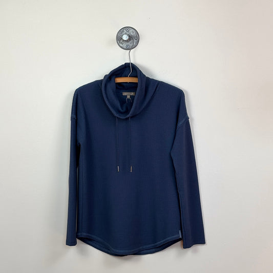 Lilla P. ~  Textured Waffle Mock Neck - Ink