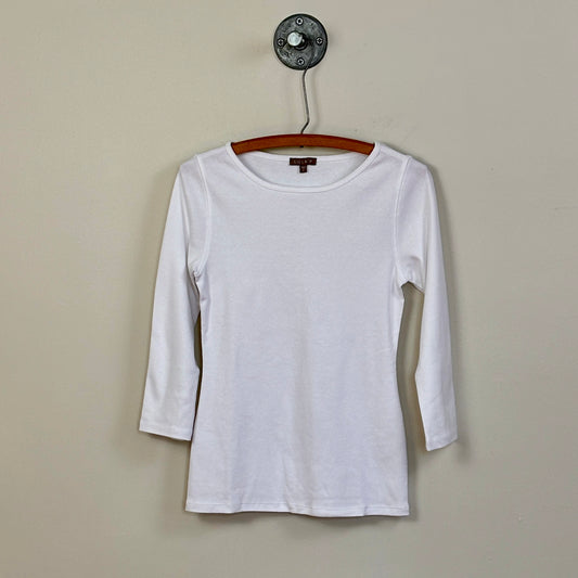 Lilla P. ~  3/4 Sleeve Boatneck - White