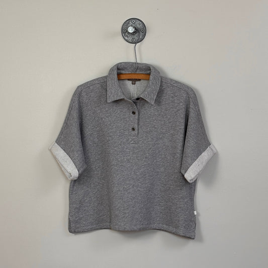 Lilla P. ~  Oversized Terry Polo - Heather Gray