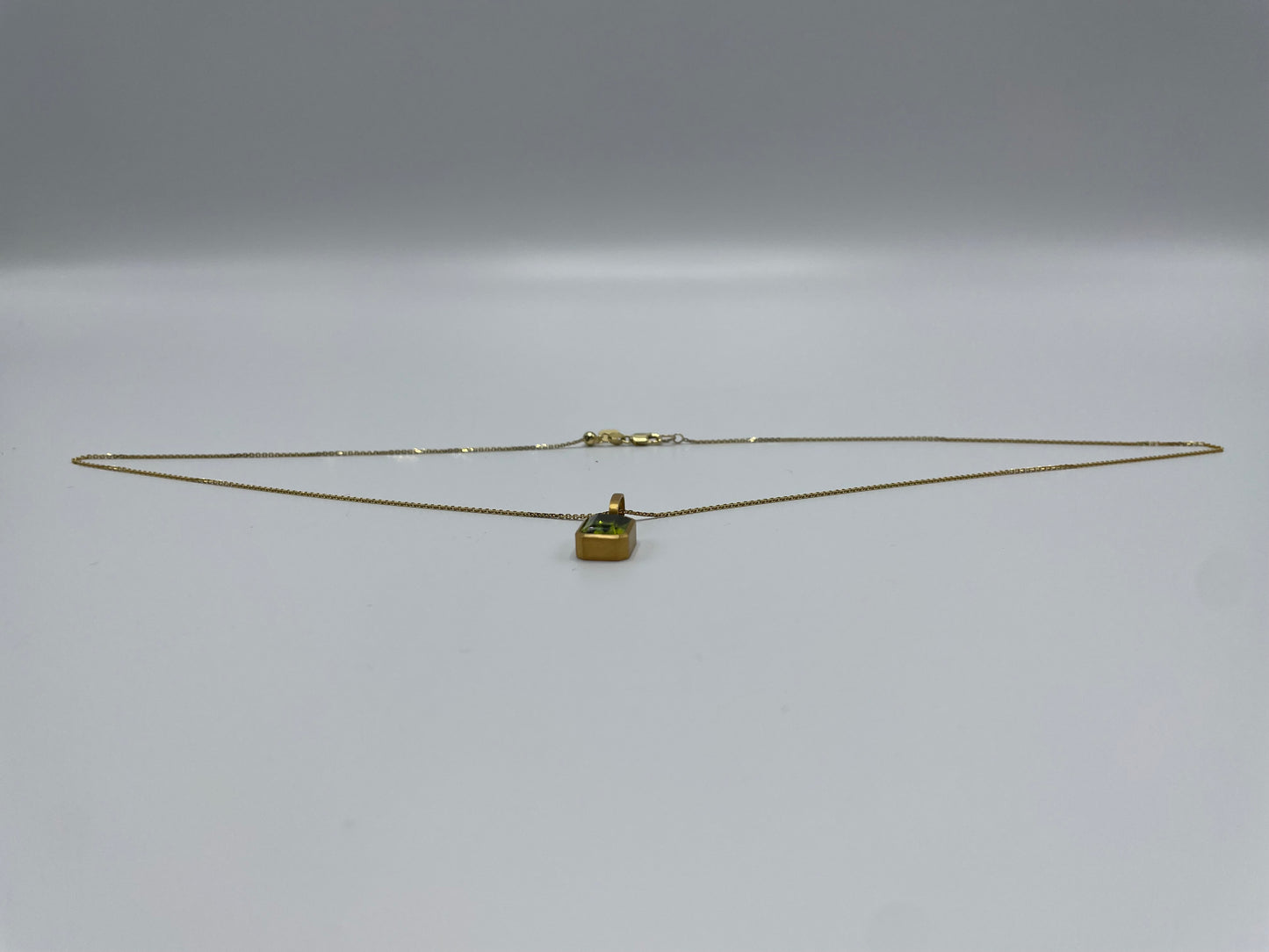 Rebecca Brenner Jewelry  ~  Faceted Peridot Bauble on 14K Gold Chain Necklace