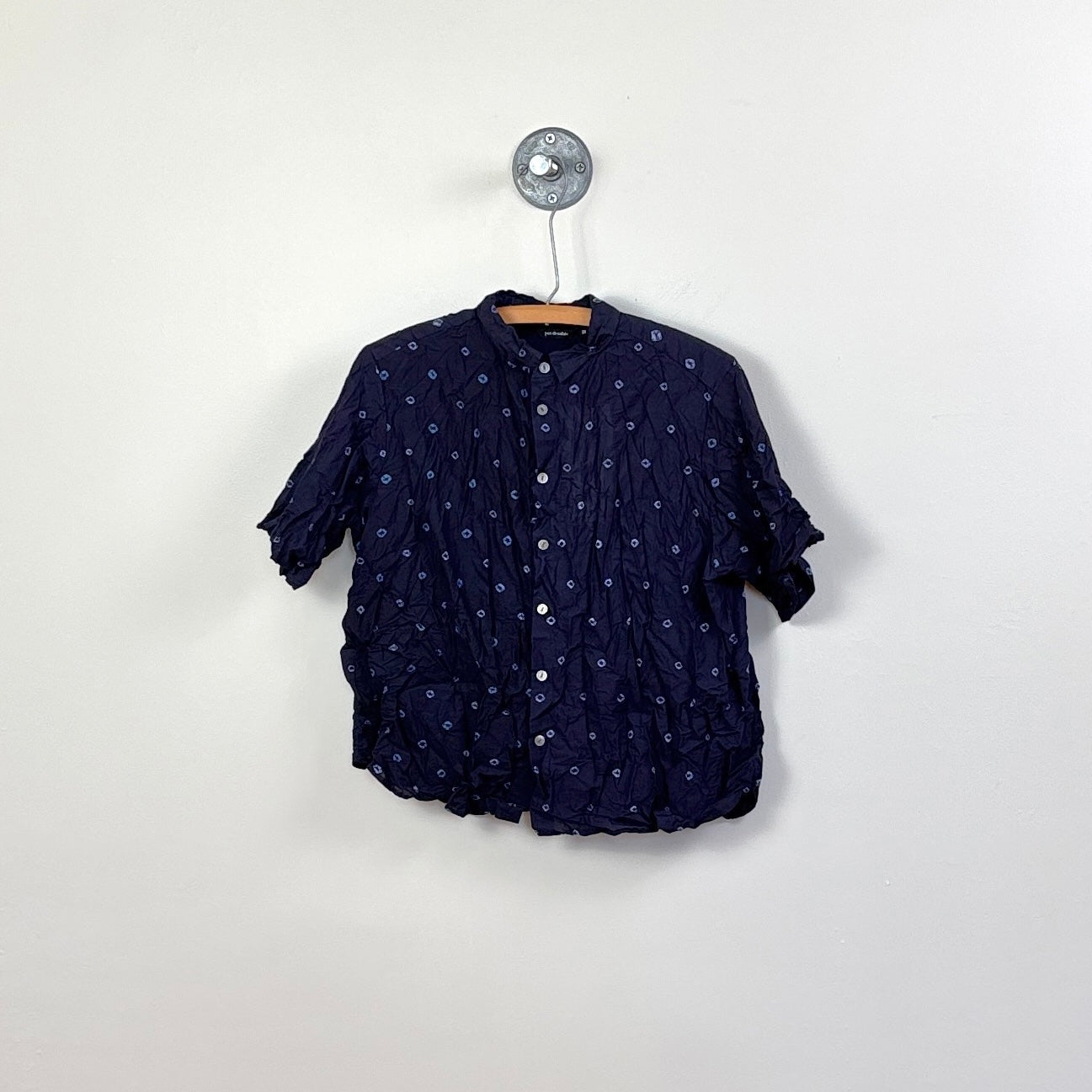 Pas de Calais  ~  Indian Lawn Shibori Summer Blouse - Indigo