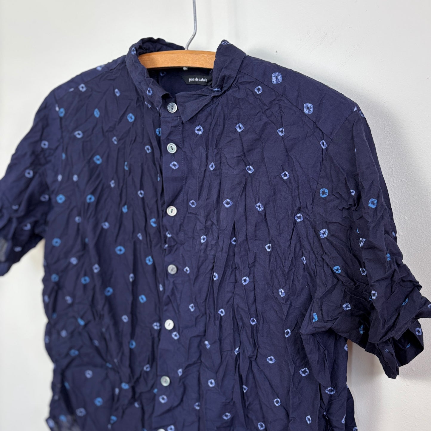 Pas de Calais  ~  Indian Lawn Shibori Summer Blouse - Indigo