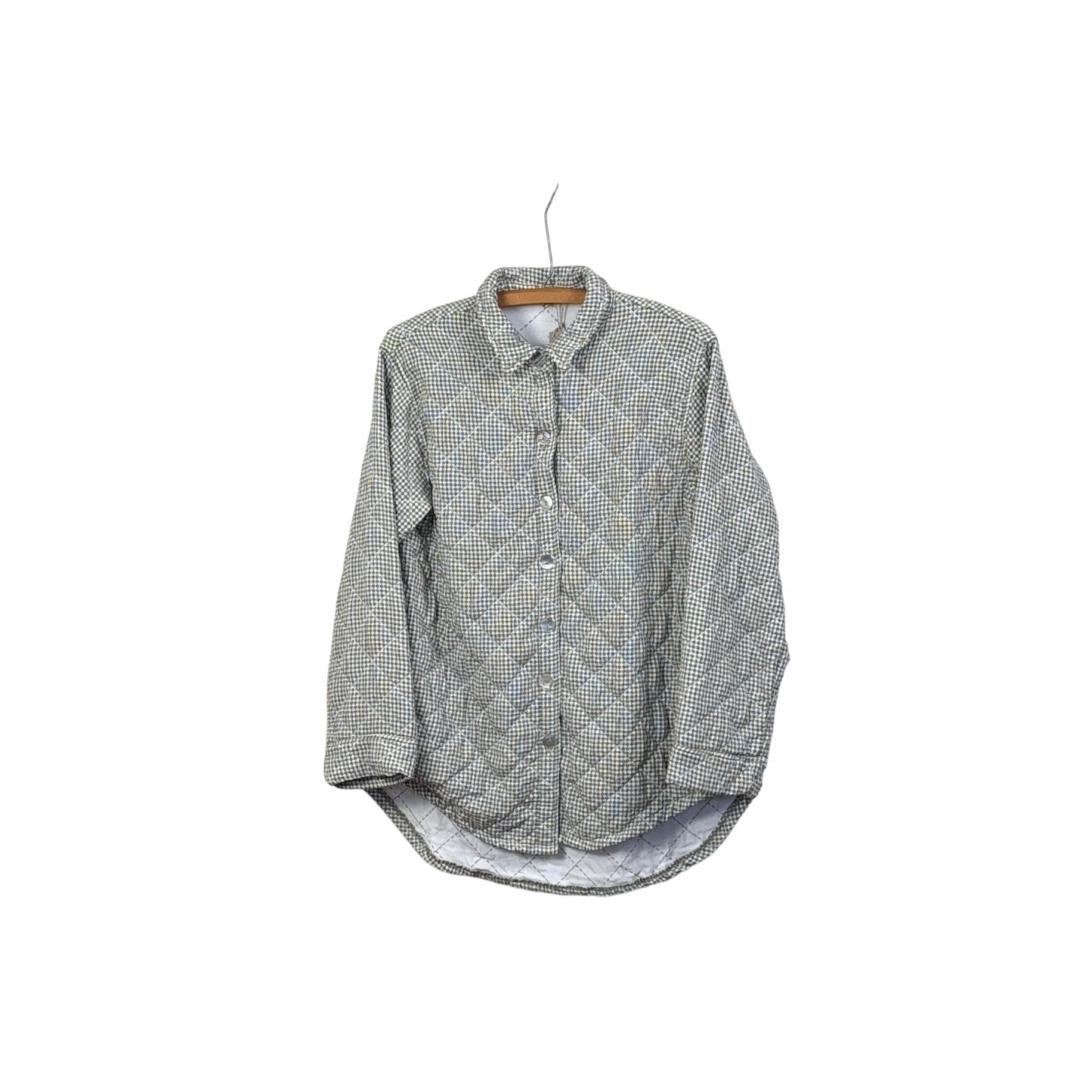 Cut Loose  ~  Crinkle Check Quilt Big Shirt - Balsam Green