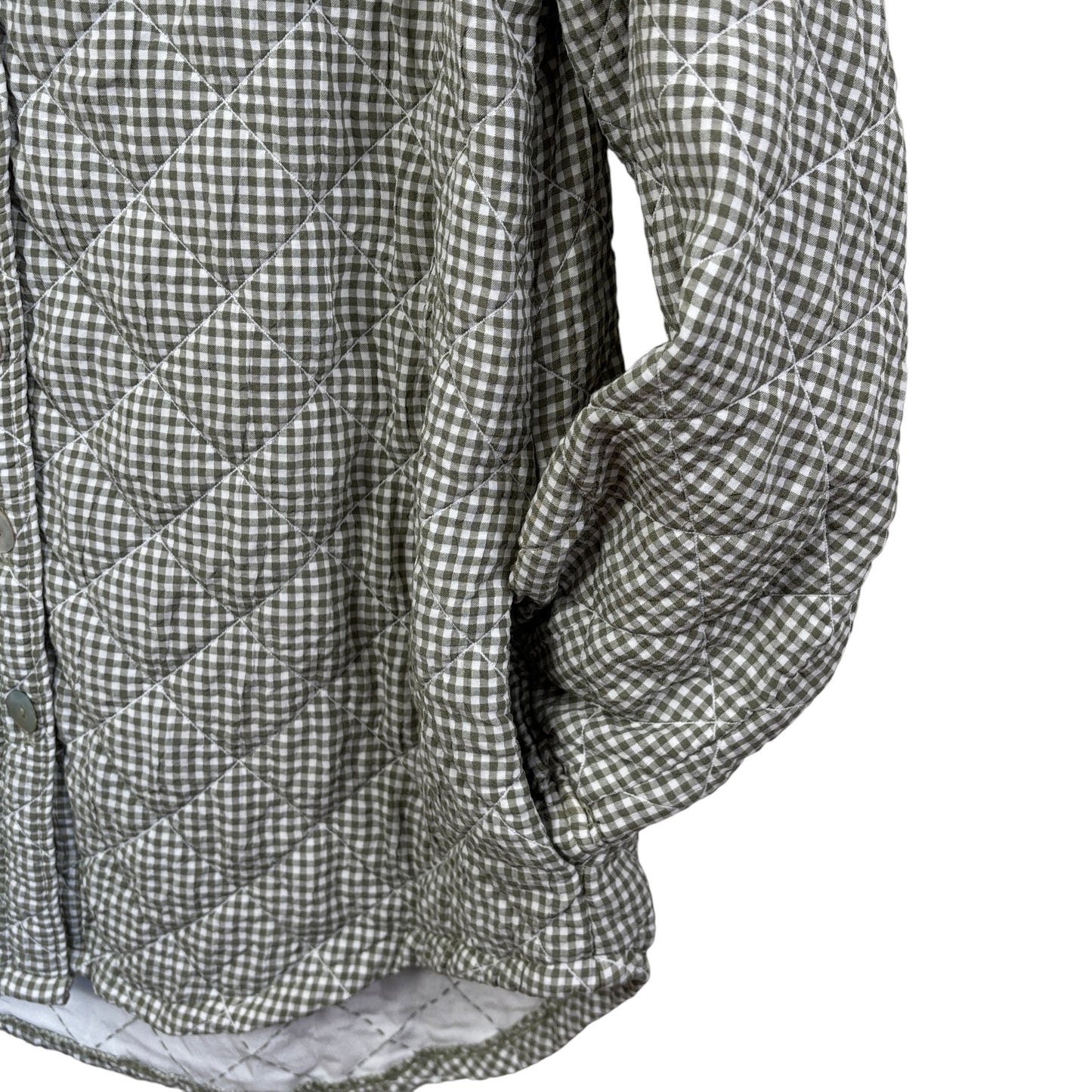 Cut Loose  ~  Crinkle Check Quilt Big Shirt - Balsam Green