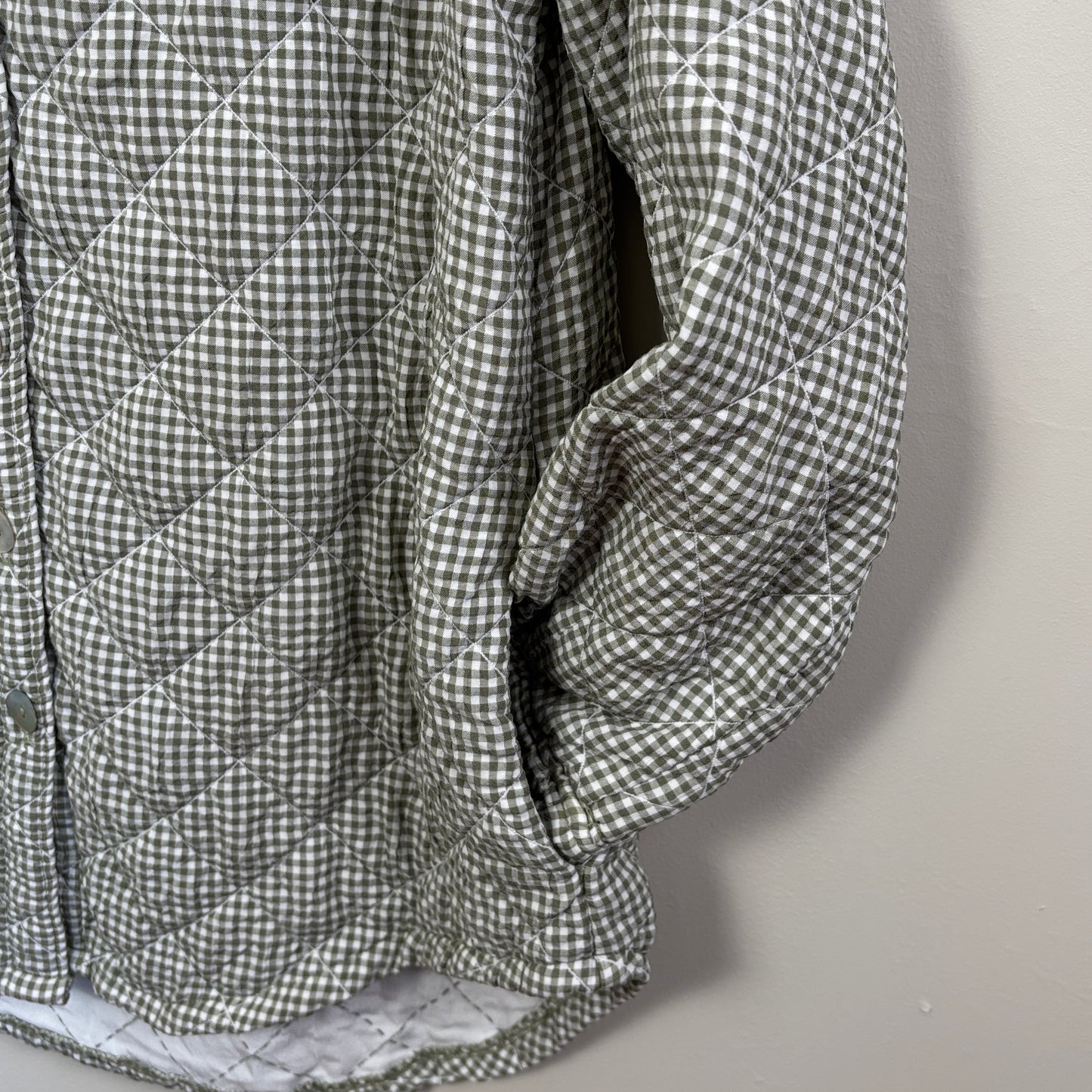 Cut Loose  ~  Crinkle Check Quilt Big Shirt - Balsam Green