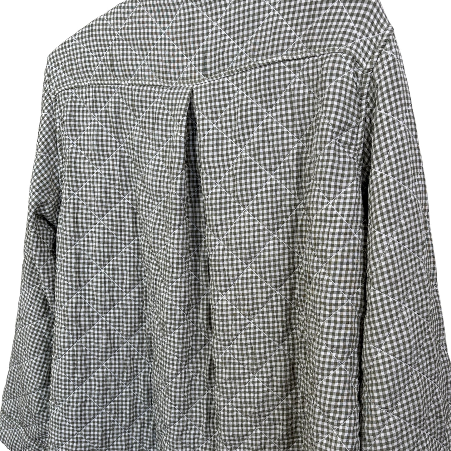 Cut Loose  ~  Crinkle Check Quilt Big Shirt - Balsam Green