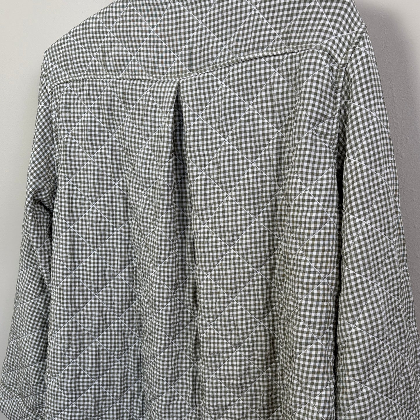 Cut Loose  ~  Crinkle Check Quilt Big Shirt - Balsam Green