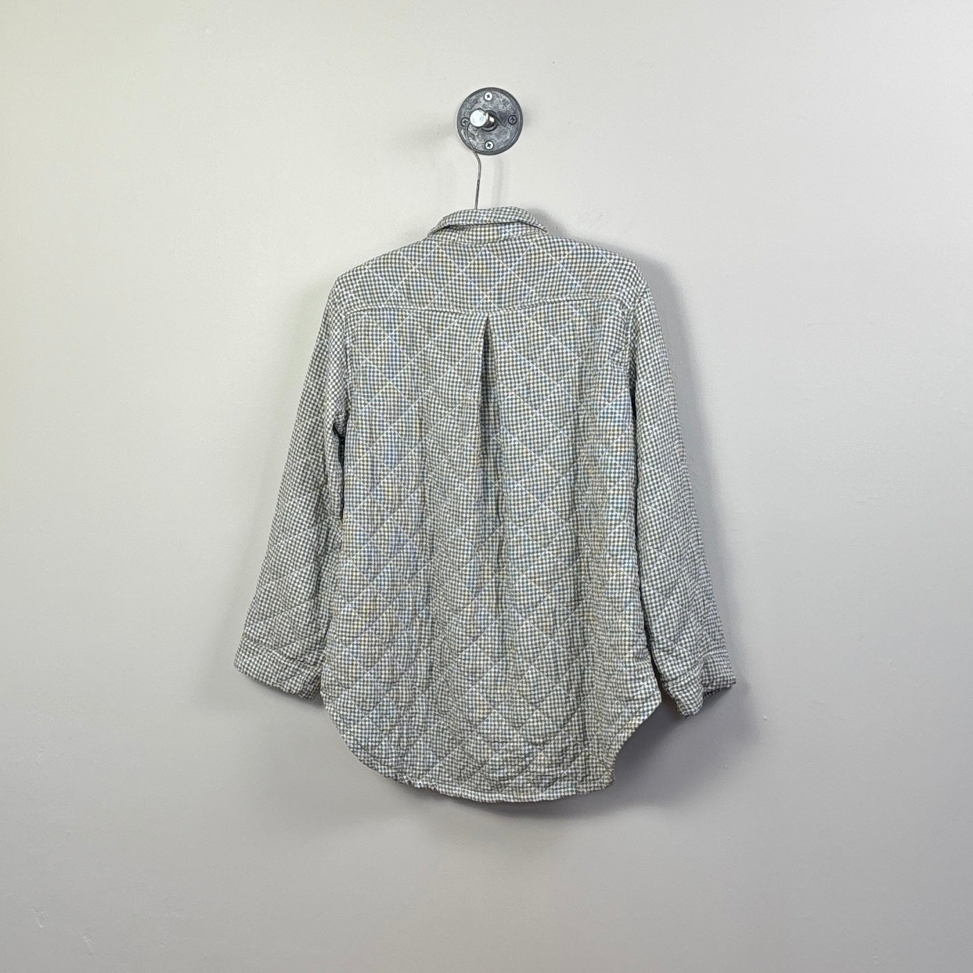Cut Loose  ~  Crinkle Check Quilt Big Shirt - Balsam Green