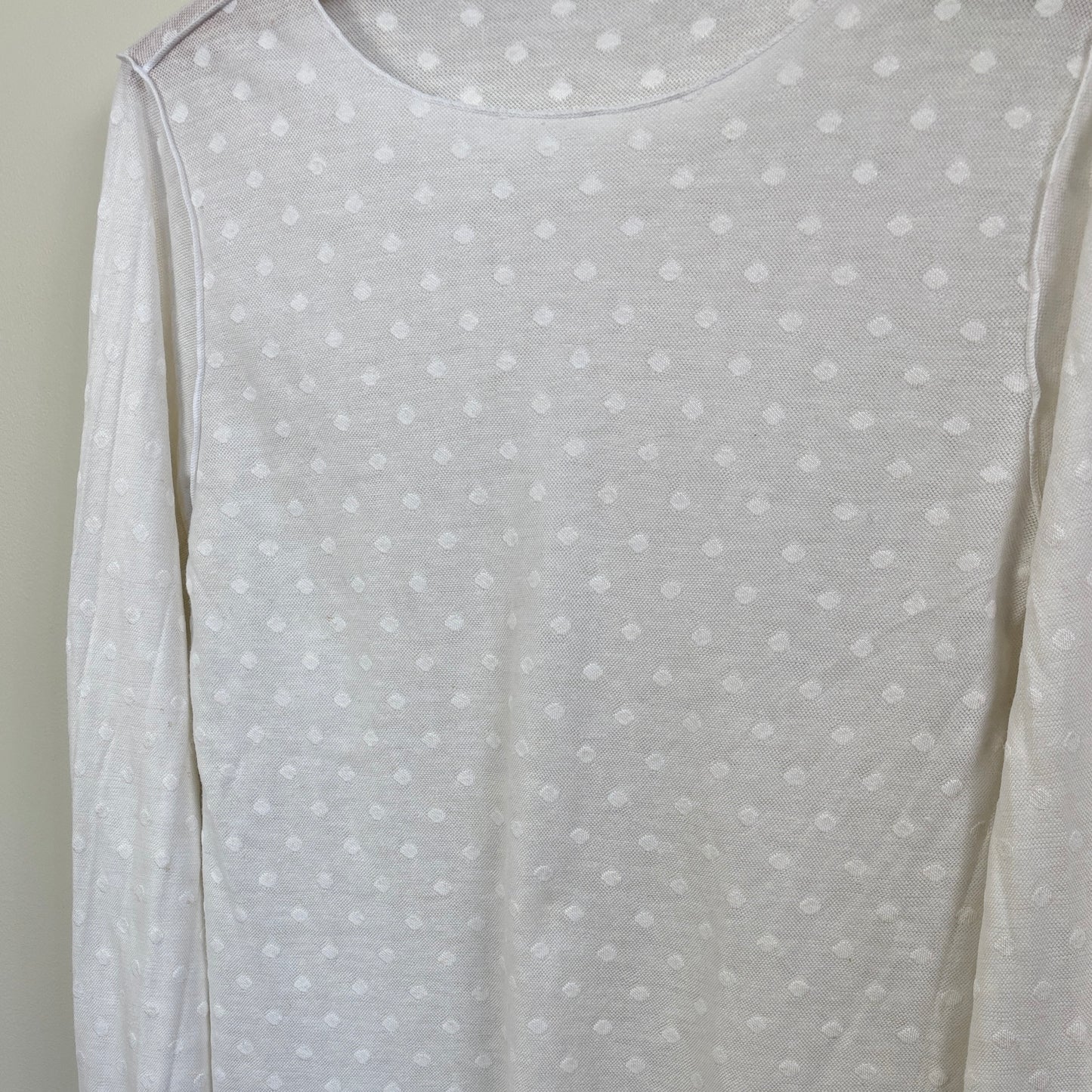 Cut Loose  ~  Mesh Dot Pearl Edge Tee - White