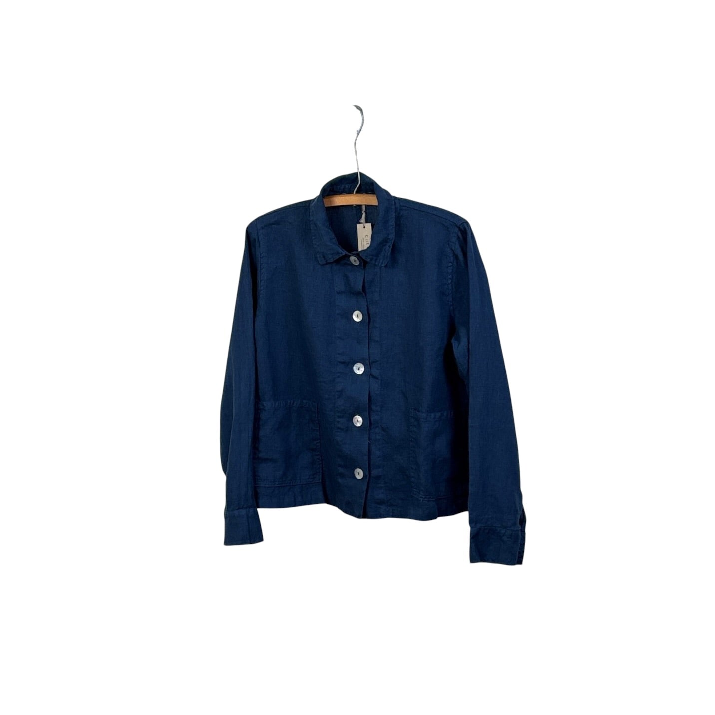 Cut Loose  ~  Solid Linen Cropped Jacket - Naval