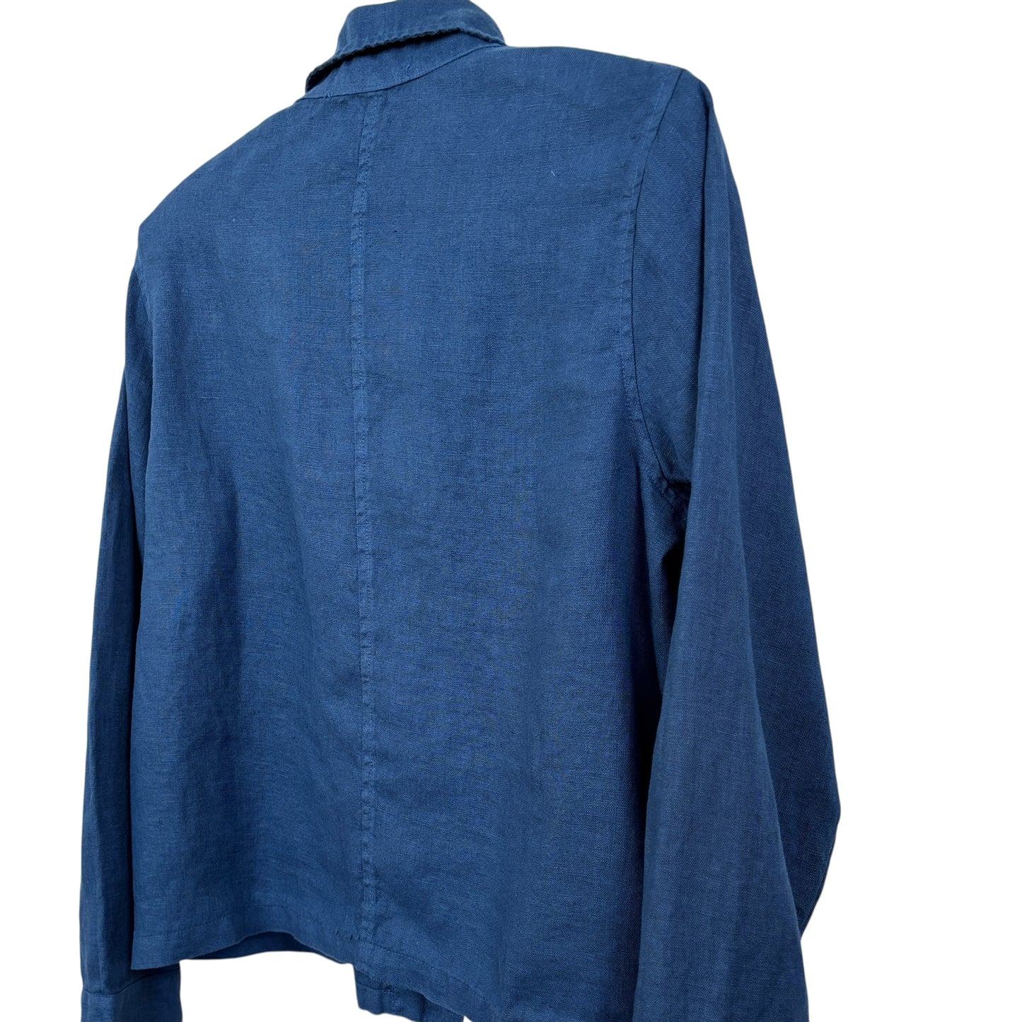 Cut Loose  ~  Solid Linen Cropped Jacket - Naval