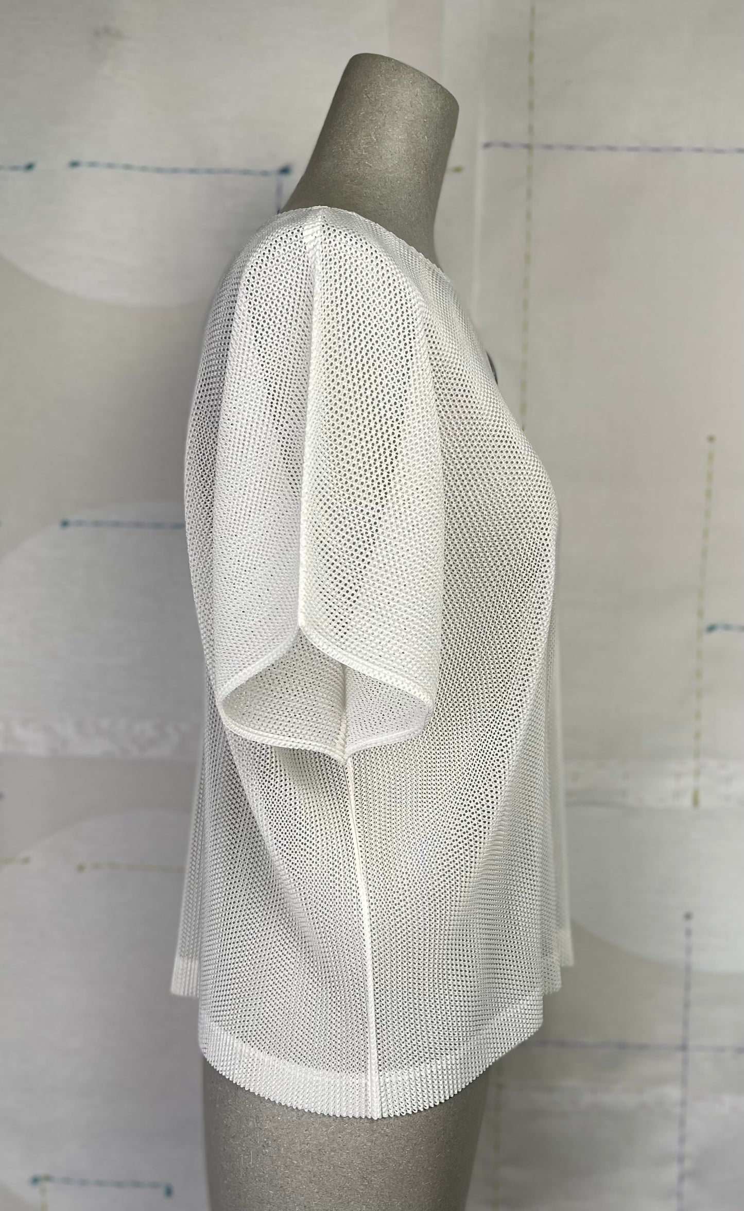 Pleats Please Issey Miyake  ~  Tatami July Mesh Top - Off White