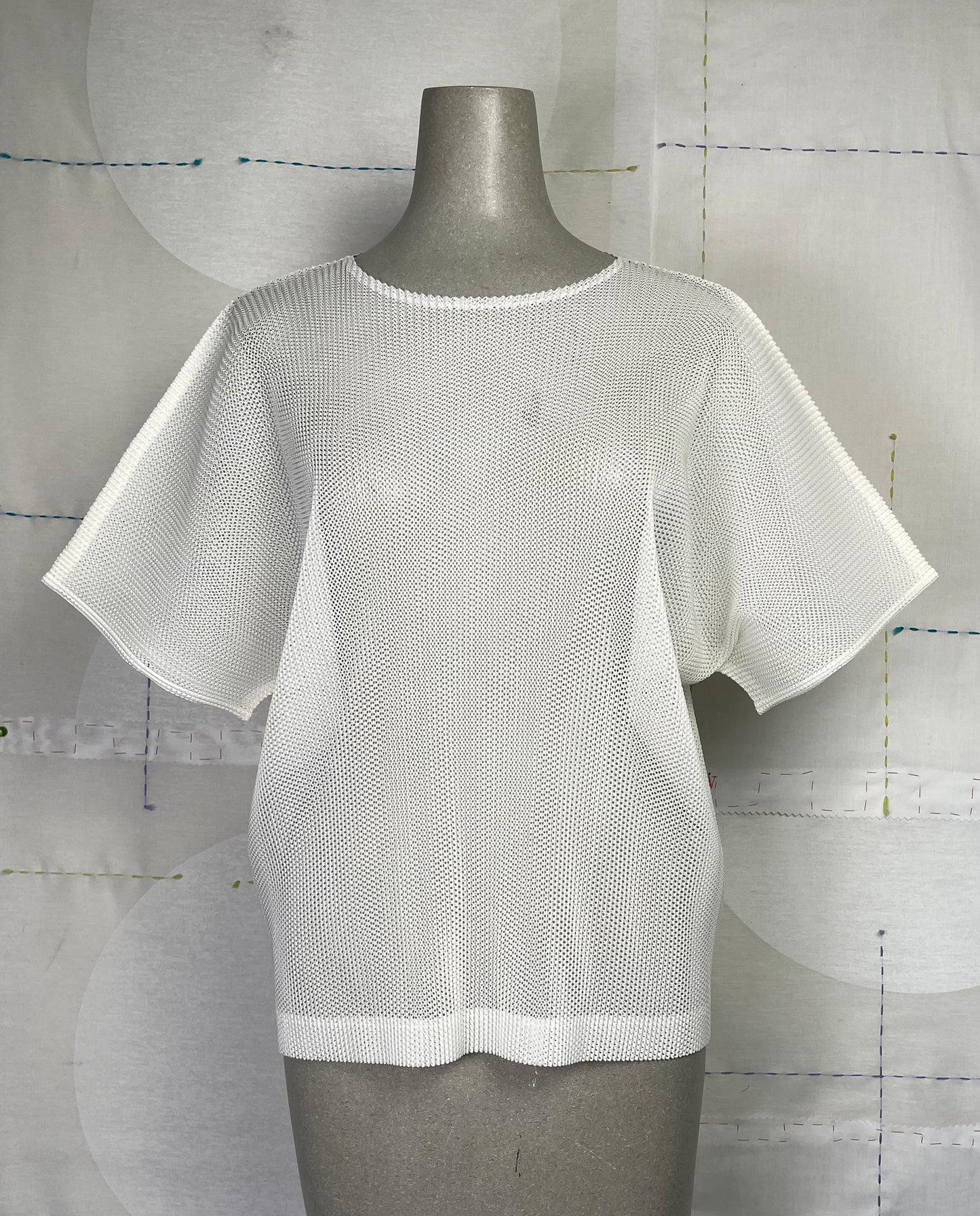 Pleats Please Issey Miyake  ~  Tatami July Mesh Top - Off White