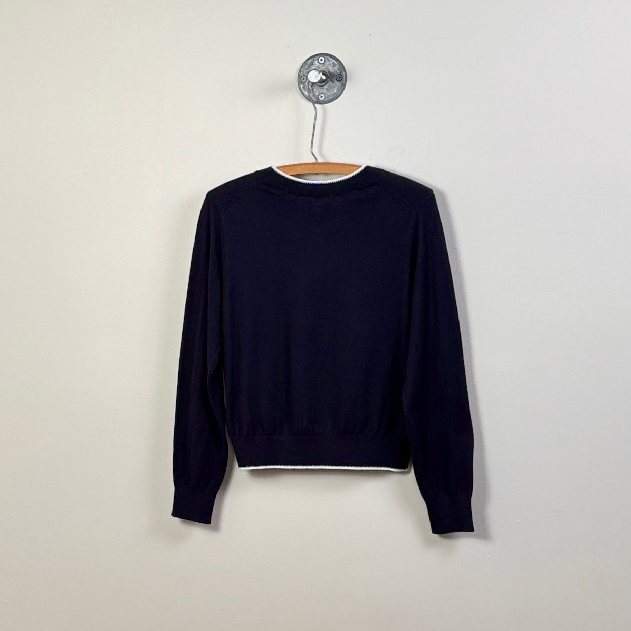 Lilla P. ~  Picot Edge Crewneck Sweater - Navy