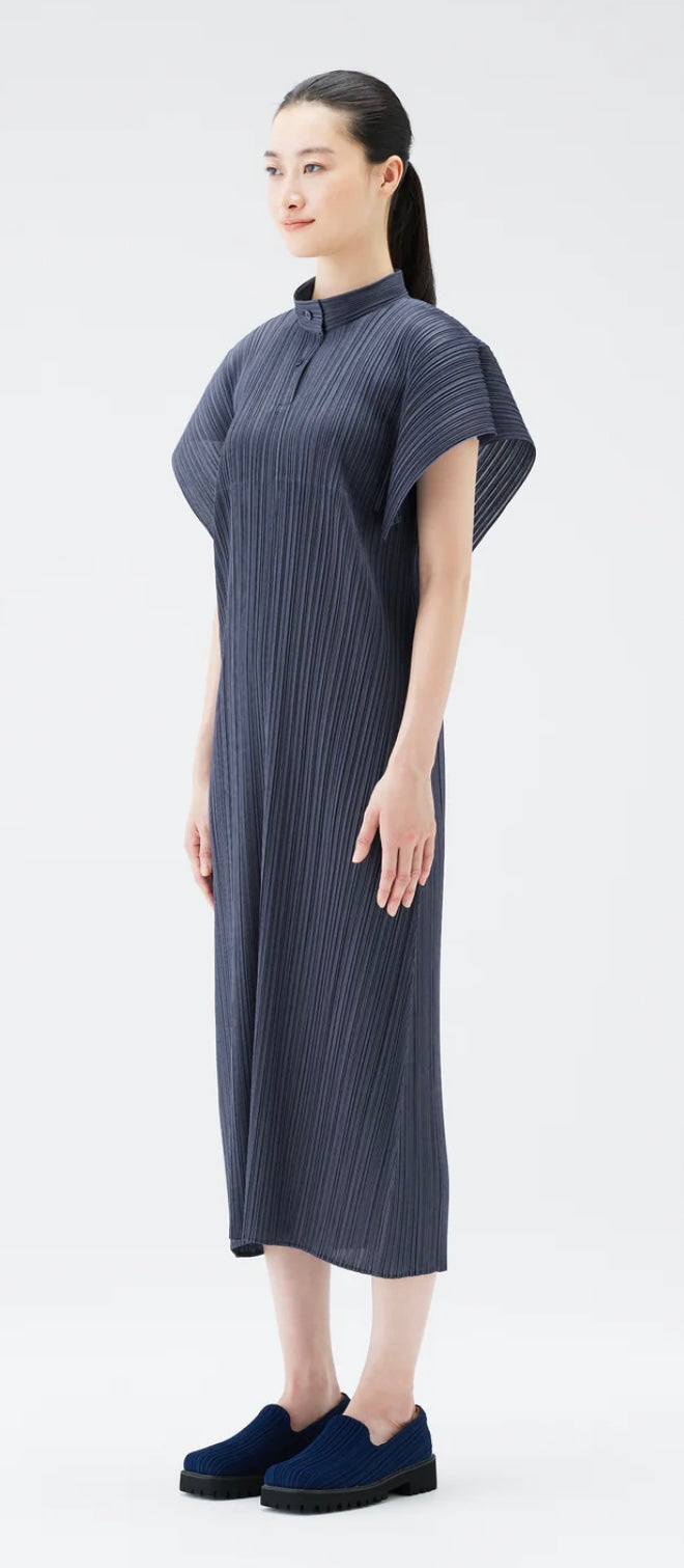 Pleats Please Issey Miyake  ~  Monthly Colors August Dress - Grayish Navy