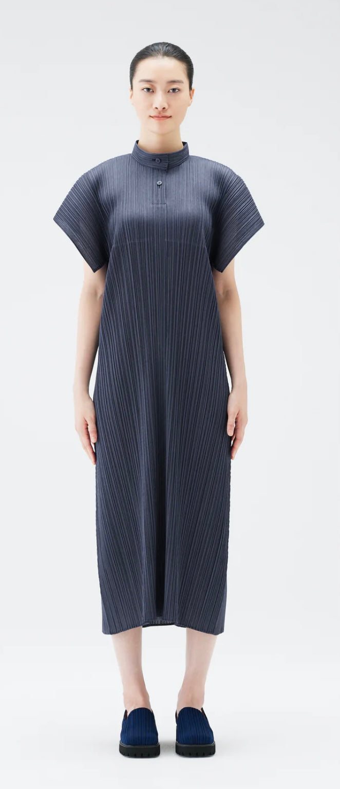 Pleats Please Issey Miyake  ~  Monthly Colors August Dress - Grayish Navy