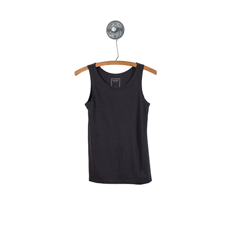 Pas de Calais  ~  Soft Cotton Jersey Tank Top - Charcoal