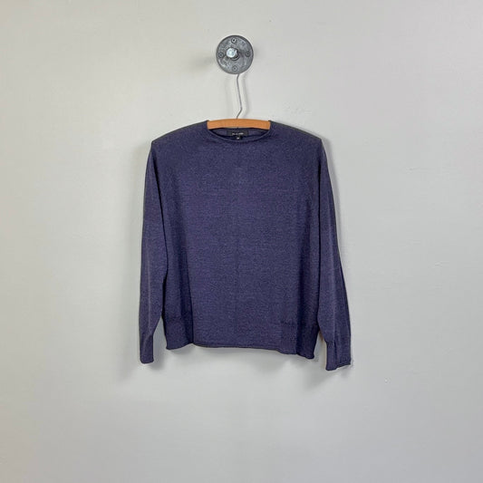 Pas de Calais  ~  Cotton/Linen Crew Neck Sweater - Blue